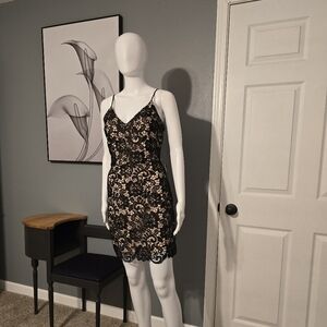 Black lace dress with flesh undertone